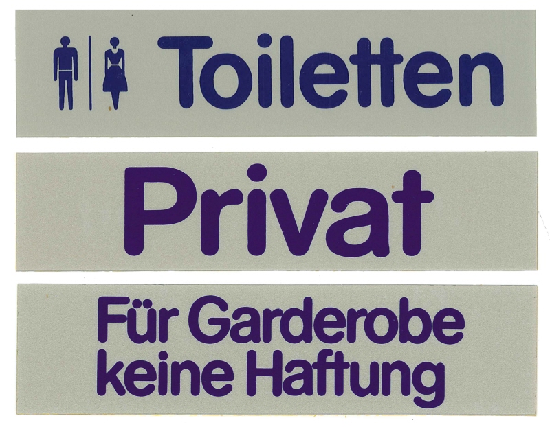 Wortschild ZU DEN TOILETTEN