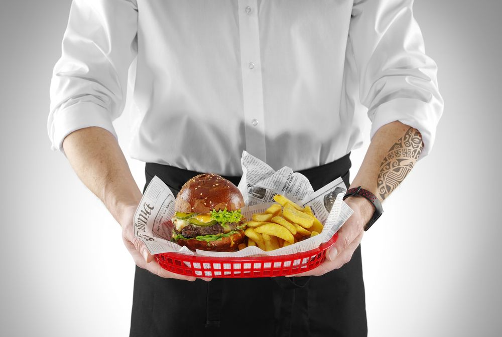 Servierkörbe im Fastfood-Stil