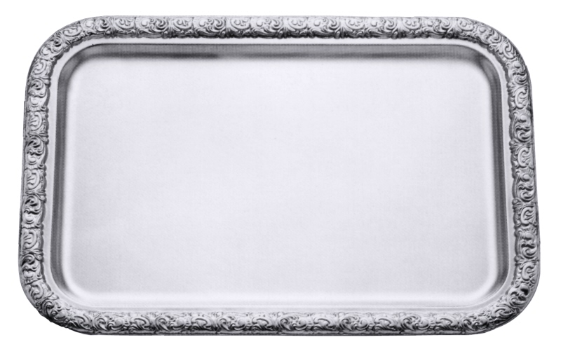 Tablett  rechteckig 38 x 27 cm mit verziertem Rand