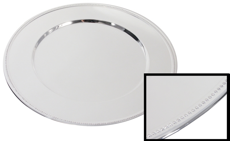 Platzteller mit Perlrand versilbert