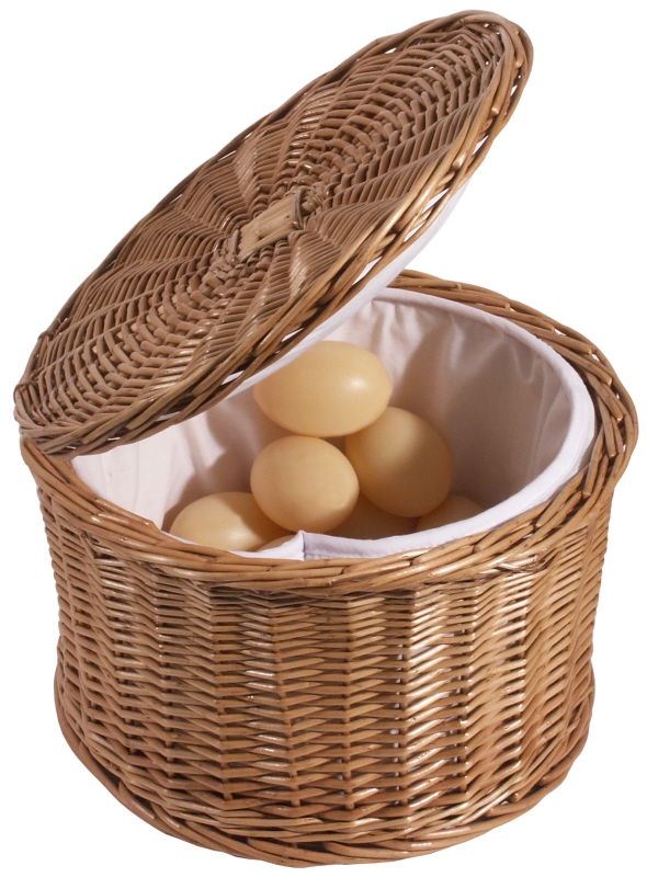 Eierkorb 26 cm aus Vollweide, innen gepolstert